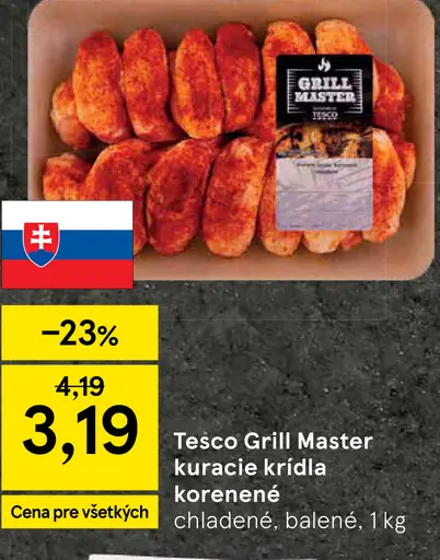 Tesco Grill Master kuracie krídla korenené
