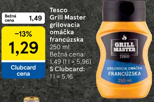 Tesco Grill Master grilovacia omáčka francúzska