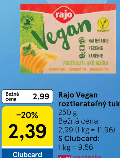 Rajo Vegan Roztierateľný tuk