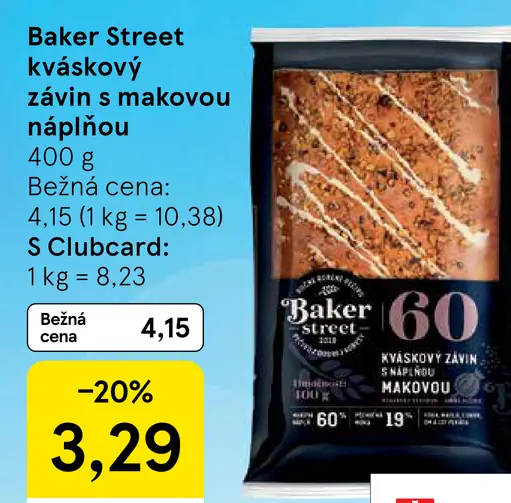 Baker Street Kváskový závin s náplňou makovou