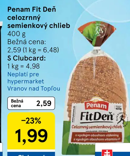 Penam Fit Deň Celozrnný semienkový chlieb