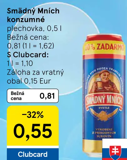Smädný Mních konzumné plechovka