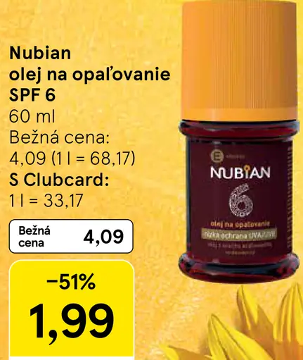 Nubian olej na opaľovanie v spreji SPF 6