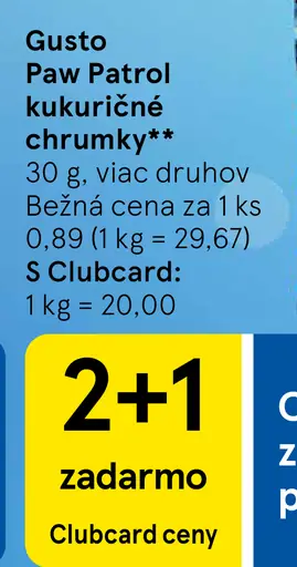 Gusto Paw Patrol kukuričné tyčinky