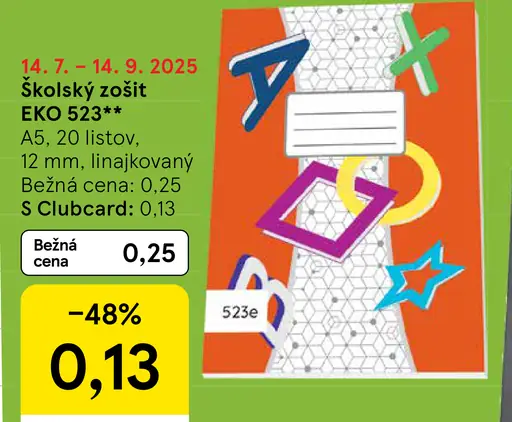 Školský zošit EKO 523