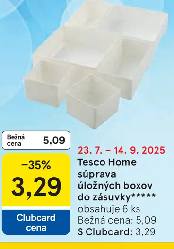 Tesco Home súprava úložných boxov do zásuvky