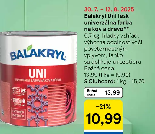 Balakryl Uni lesk univerzálna farba na kov a drevo