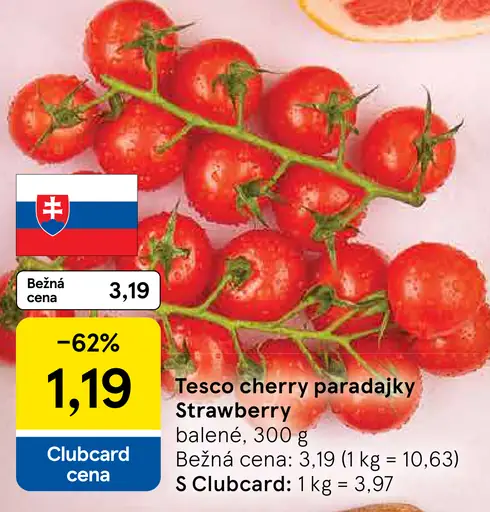 Tesco cherry paradajky Strawberry