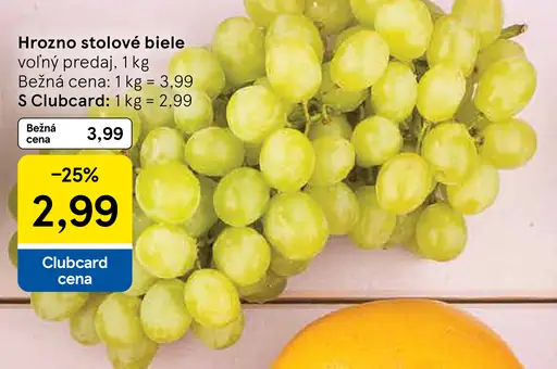 Hrozno stolové biele