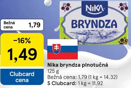 Nika bryndza plnotučná