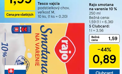 Rajo Smotana na varenie 10%