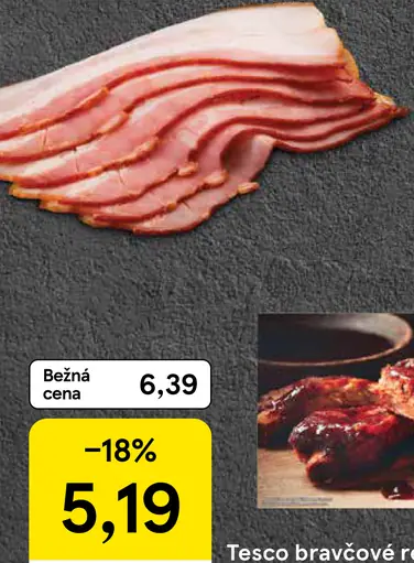 Tesco bravčové rebrá s BBQ omáčkou