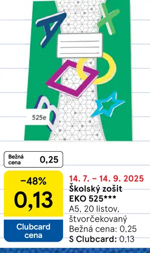 Školský zošit EKO 525