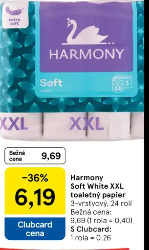 Harmony Soft White XXL toaletný papier 3 vrstvy
