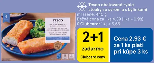 Tesco obalované rybie steaky
