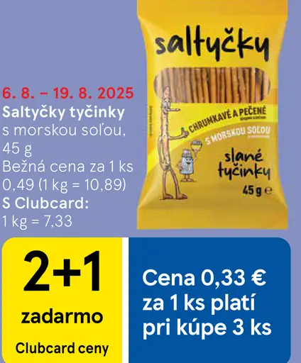 Saltyčky tyčinky s morskou soľou