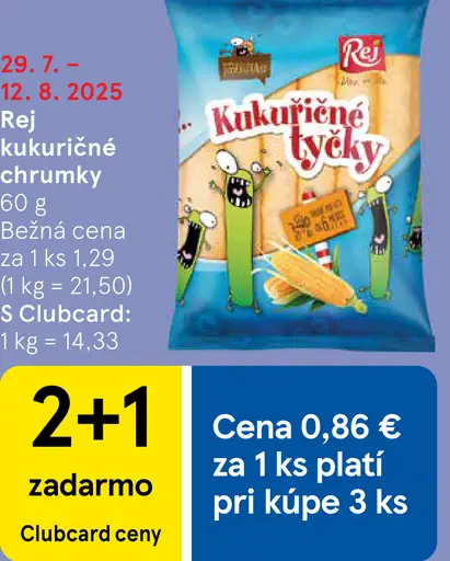 Rej kukuričné chrupky