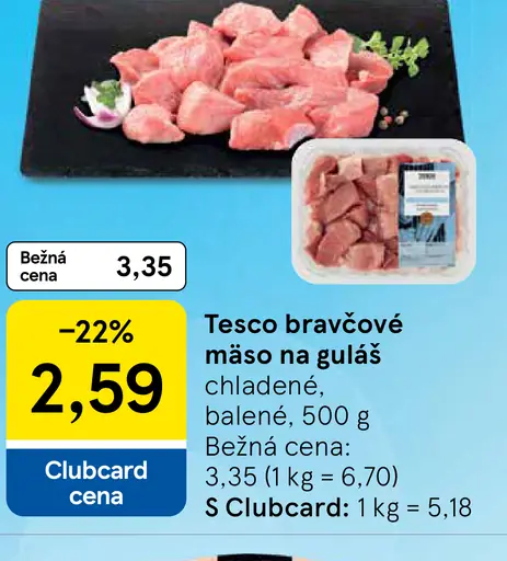 Tesco bravčové mäso na guláš