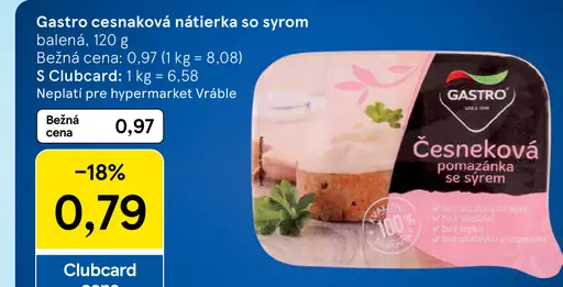 Gastro cesnaková nátierka so syrom
