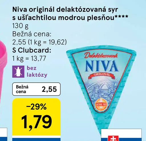 Niva originál delaktózovaný syr s ušľachtilou modrou plesňou