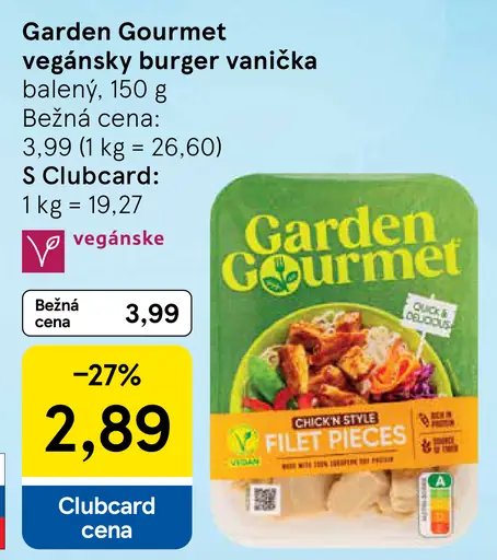 Garden Gourmet vegánsky burger vanička