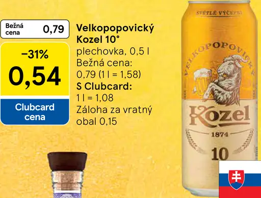Velkopopovický Kozel plechovka