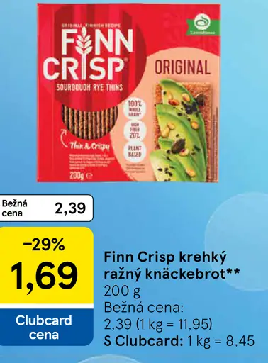 Finn Crisp Ražný knäckebrot s rascou