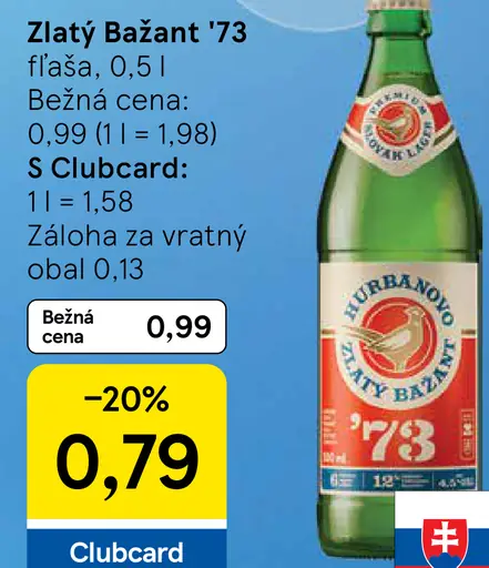 Zlatý Bažant '73 fľaša