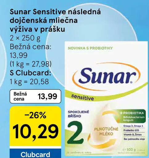 Sunar Sensitive dojčenská výživa