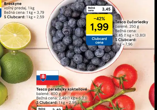 Tesco čučoriedky