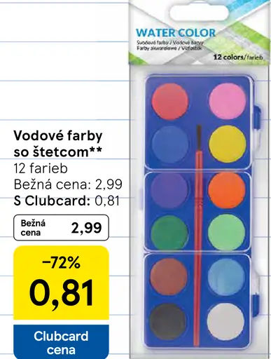Vodové farby so štetcom
