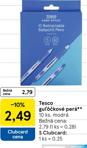 Tesco guľôčkové perá