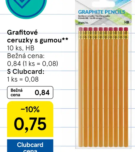 Grafitové ceruzky s gumou
