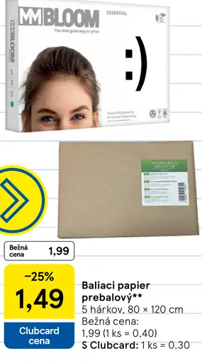 Balíaci papier prebalový