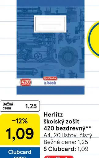 Herlitz školský zošit 420 bezdrevný