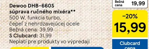 Daewoo Sada ručného mixéru DHB-660S