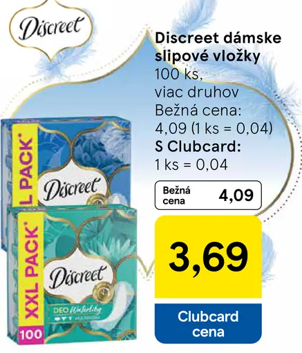 Discreet dámske slipové vložky