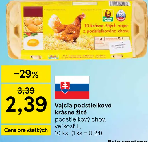 Vajcia podstielkové krásne žlté