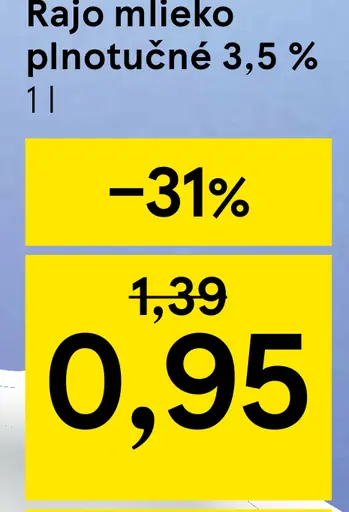 Rajo Mlieko plnotučné 3,5%