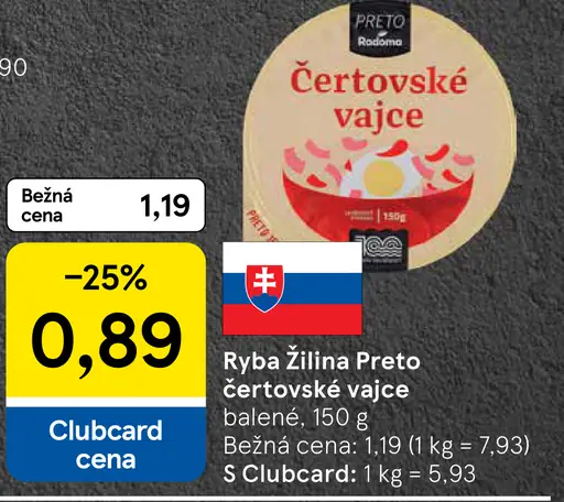 Ryba Žilina Preto čertovské vajce