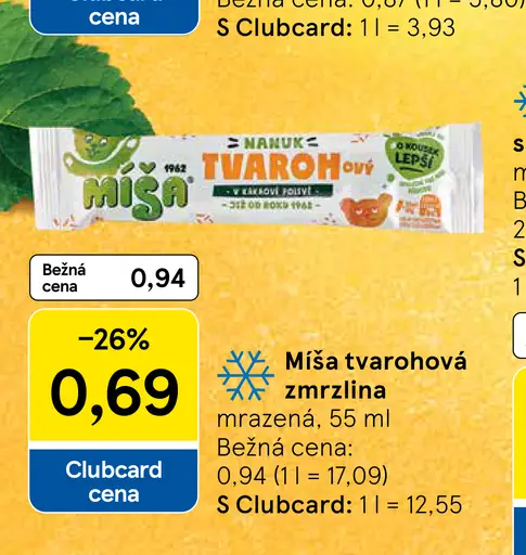 Míša tvarohová zmrzlina