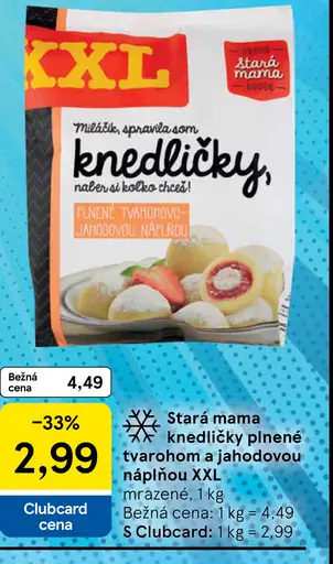 Stará mama knedličky plnené tvarohom a jahodovou náplňou