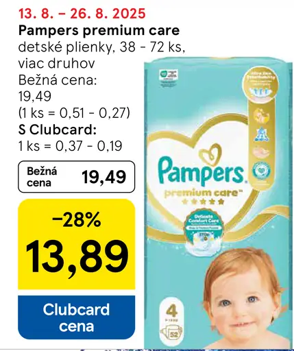 Pampers premium care detské plienky