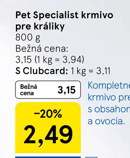 Pet Specialist krmivo pre králiky