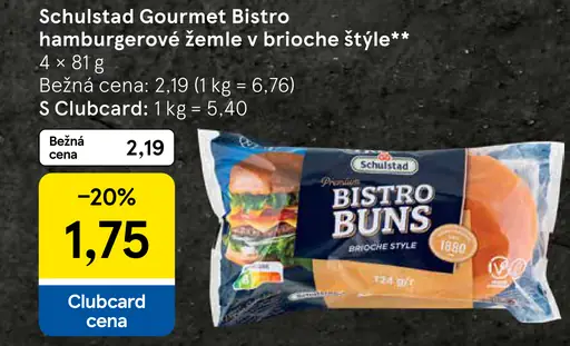 Schulstad Gourmet Bistro hamburgery žemle v brioché štýle