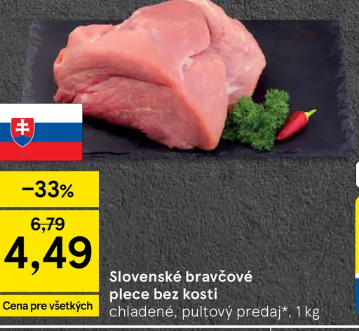 Slovenské bravčové plece bez kosti