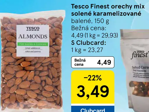 Tesco Finest orechy mix solené karamelizované