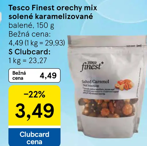 Tesco Finest orechy mix solené karamelizované