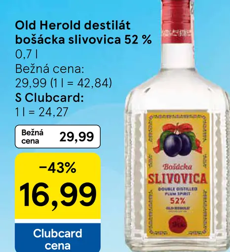 Old Herold destilát bošácka slivovica 52 %
