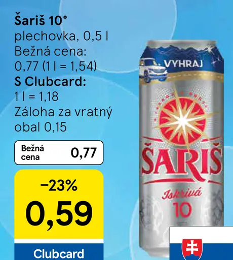 Šariš 10° plechovka